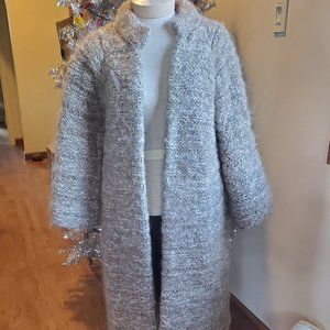 Vintage, hand knit wool sweater coat (60's)